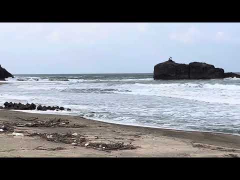 13時過ぎの鳥取　白兎海岸の波の様子🌊