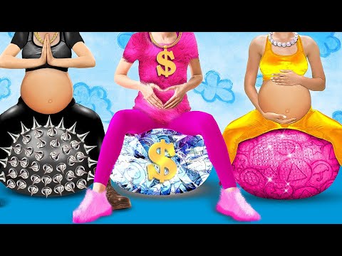 Poor vs Rich vs Giga Rich Pregnant! Crazy Pregnancy Struggles and Smart Hacks