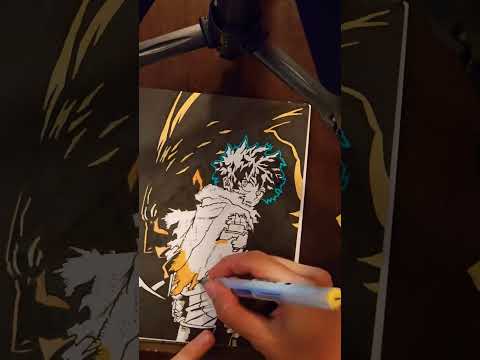 Draw, trace and color DEKU from My Hero Academia #short #animedrawing #timelapse