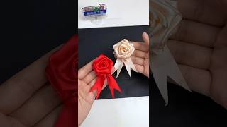 How to make easy ribbon rose 🌹😍 #shorts #youtubeshorts #craft #crafts #craftideas #crafting #rose