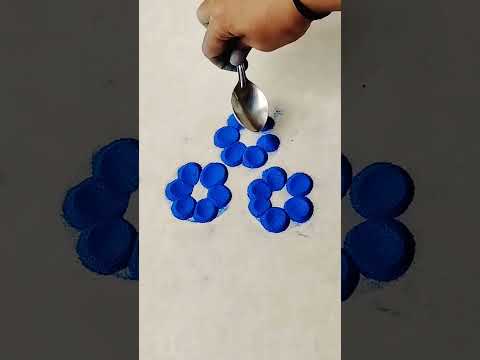 Easy beginners rangoli #shortsfeed #shots #trending #viral #muggulu #kolam #rangoli