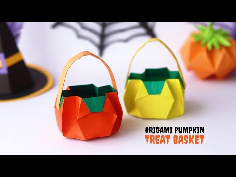 Halloween Origami Pumpkin Basket| Pumpkin Treat Box | Halloween Crafts