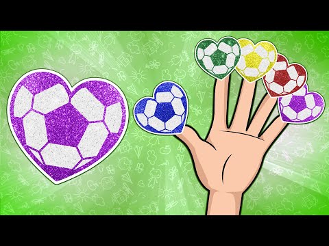 Color Balls Finger Family Nursery Rhymes Song - Learn Colors With Soccer Ball Heart Finger Family