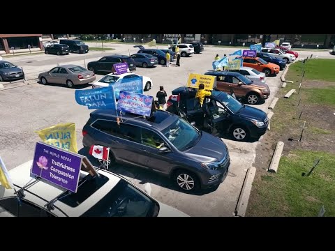 💖多倫多法輪功學員車遊慶祝世界法輪大法日｜法輪大法洪傳世界｜遇見法輪大法的美好｜