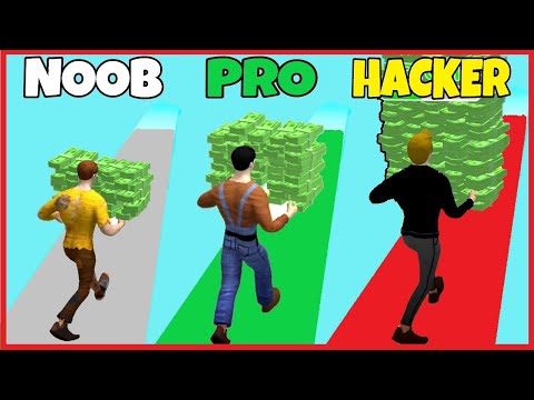 NOOB vs PRO vs HACKER in Money Run 3D!! #shorts