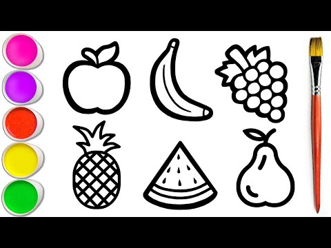 Let's Learn How to Draw Fruits Together | Easy Drawing, Painting, Coloring for Kids & Toddlers