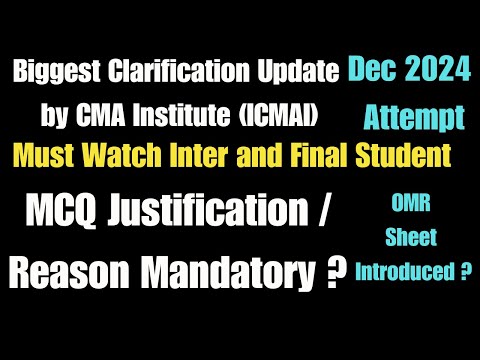 Clarification on Justification for MCQ ? Whether to Give Reason /Working in CMA Exam for MCQ ? #cma