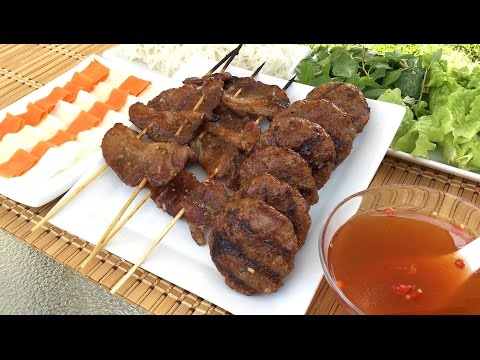 How To Make Bun Cha-Bun Thit Nuong-Vietnamese Food Recipes-Grilled Pork