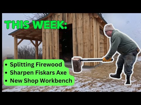 Splitting Firewood and Building Bench for New Timber Frame Work Shop