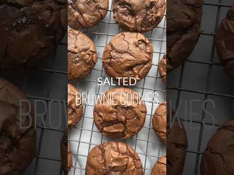 Salted Brownie Cookies! Crispy, Fudgy & DELICIOUS! #shorts #baking #chocolatelover