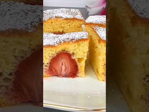 Prajitura cu capsuni intregi #food #cake #rețete #prajitura