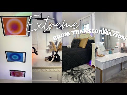 extreme room transformation + tour *black & white soft girl aesthetic* ft. Dossier || nickii marie