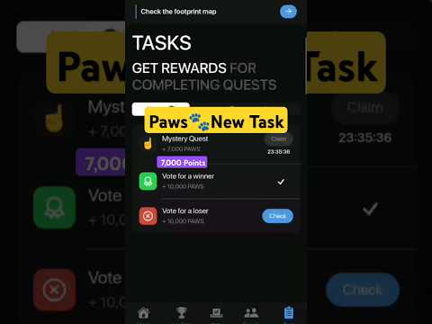 Paws🐾New Task 7,000 Points |  Paws New Task Mystery Quest | How To Complete Paws Mystery Quest Task