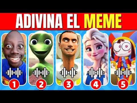 ¡Adivina el MEME por su VOZ…!🔥🎵🎤 Green Alien,  Skibidi Toilet,  Tenge Tenge, Elsa, Digital Circus