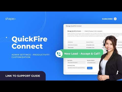 QuickFire Connect Phone Notifications for Speed to Contact in Shape Software CRM