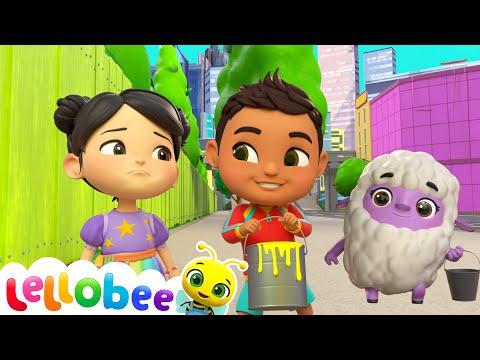 Teamwork Fun! Ella and Friends Make the Farm Shine! 🌻🎨 | 🍯 Lellobee Kids Songs & Cartoons!