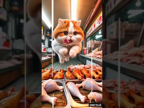 The Fast Food Feline || Bedtime story ||#kitten #catlover #cat #shorts #viralvideo  @IconicTeller