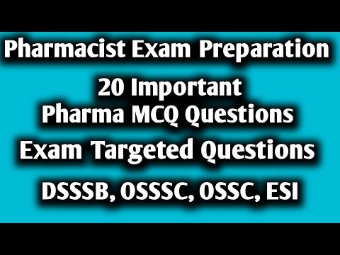 Pharmacist Exam preparation | 20 Imp Questions For Pharmacist Exam Practice @pharmamcq #dsssb