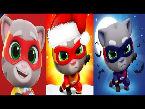 Talking Tom Hero Dash New Update Christmas VS Halloween 2024 New Crazy tom hero dash  Birthday Tom