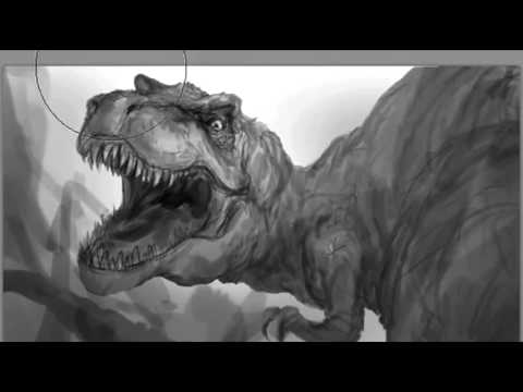 PHOTOSHOP DRAWING- T-Rex Digital Painting (partial)