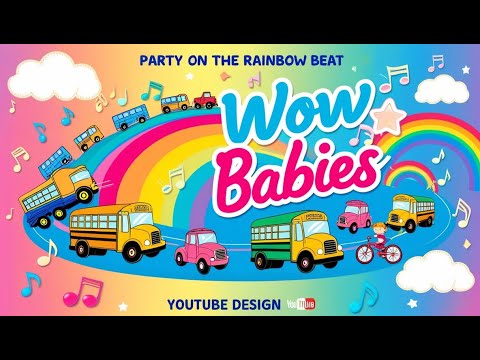 Buses Trucks and Bikes|| Party on the Rainbow Beat|| Wow Babies|| Nursery Song For Kids| #kidssongs