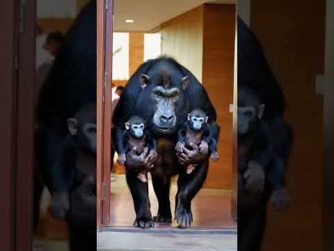 Baboon with 2 kids