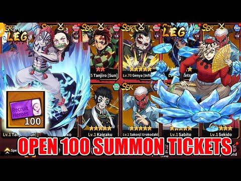 Demon Slayer: Hinokami Legend Gameplay - Open 100 Summon Tickets