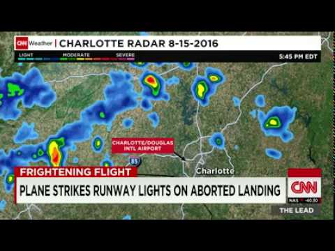 CNN News August 20 2015 Plane strikes runway lights on aborted landing