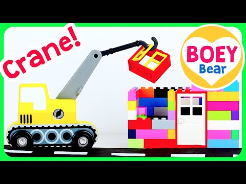 CRANES for Kids! (Mobile Crane/Tower Crane) | Construction Trucks for Toddlers | Boey Bear