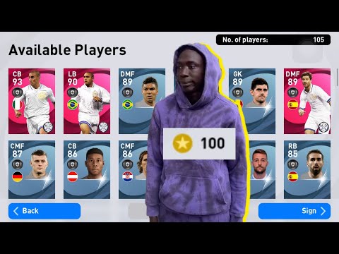 The POWER OF 100 COIN🤯🔥 - REAL MADRID ICONIC PACK OPENING Pes 2021 Mobile