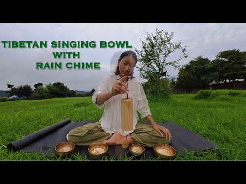 TIBETAN SINGING BOWL AND RAIN CHIME FOR PEACEFUL, RESTFUL SLEEP..