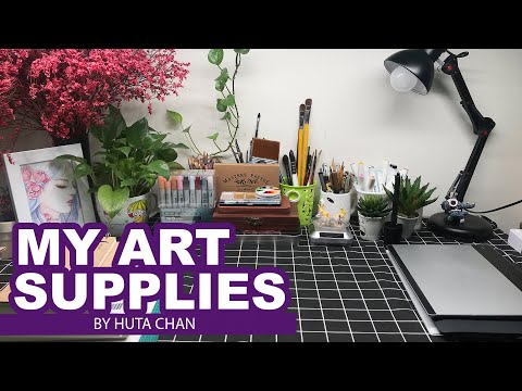 Some of my art supplies - Huta Chan