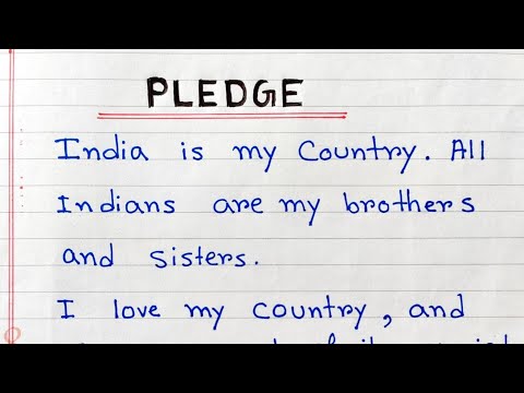 Indian Pledge in English easy | The Indian National Pledge in English | How to write pledge easy