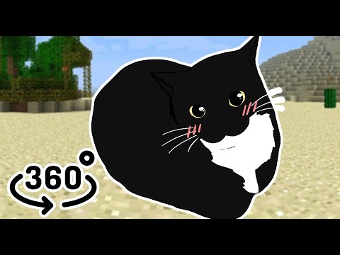 Maxwell cat in Minecraft desert 360°