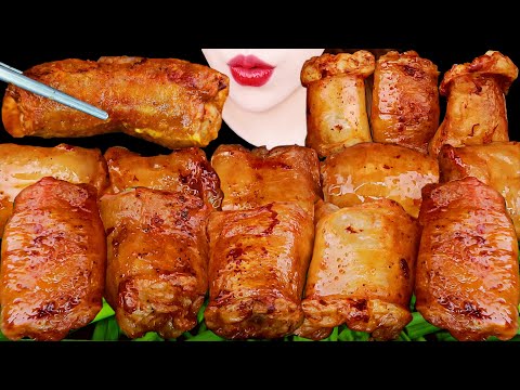 ASMR BEEF LARGE INTESTINES, KIELBASA SAUSAGE, FRIED CHICKEN EATING SOUNDS MUKBANG 바삭하고촉촉한 통대창 먹방 咀嚼音