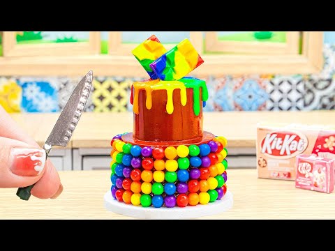 Miniature Cake Decorating ideas with Chocolate 🌈 Beautiful Rainbow Chocolate Colorful Cake Recipe