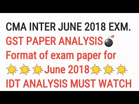 GST paper analysis for June 2018 CMA INTER