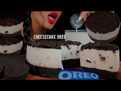 🍫asmr OREO cheesecake whit milk👅먹방 오레오 치어하이크|MUKBANG OREO |eating sounds notalking 🐾