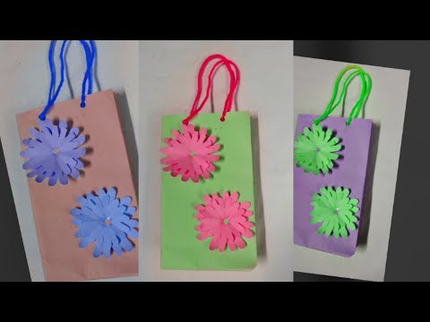 Paper bag | DIY | how to make shopping bag with paper | paper bag school craft | origami paper bag