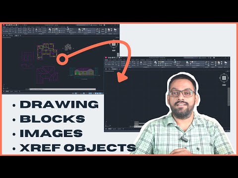 Copy object from one drawing to another in AutoCAD including drawing, blocks and images