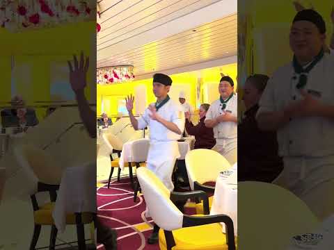 Holland America cruise dining staff sings Gelang Indonesian song of goodbye #shorts