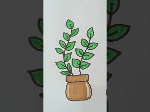 How to draw plant 🌿|Menggambar tanaman #easydrawing #howto #satisfying #art #howtodraw