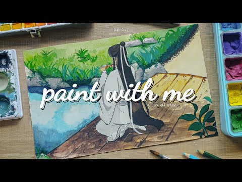 art vlog 🌼 painting Xie Lian from Heaven's Official Blessing