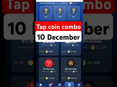 Tap Coin Daily Bounty 10 December | Tap Coin Daily Combo Today