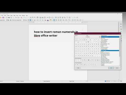 How to insert roman numerals in libre office writer | insert roman numerals in libre office writer