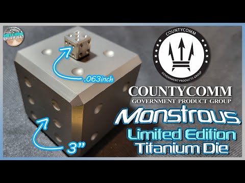 Biggest Gaming Die! | CountyComm Monstrous 3"x3"x3" 4.5lb Limited Edition Grade 5 Titanium Die