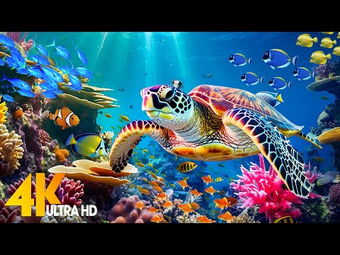 The Ocean 4K - Sea Animals for Relaxation, Beautiful Coral Reef Fish in Aquarium (4K Video Ultra HD)