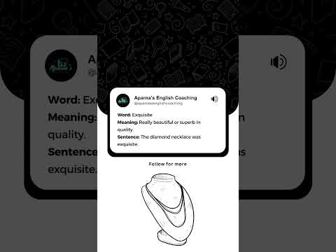 Discover 'Exquisite'! Add Elegance to Your Speech 💎 #wordoftheday  #exquisite  #vocabboost