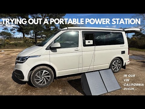 Off-Grid Camping: VW California Ocean Campervan  in New Forest with AllPowers R600 Solar Generator