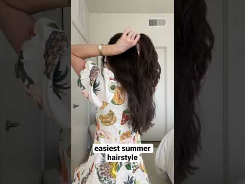 easiest summer hairstyle tutorial 🎀 #cutehairstyles